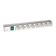 Розеточный блок 19" 1U 8 гнезд 3м с з/к с выключателем для шкафов [NSYAPU19S8S] Actassi Schneider Electric