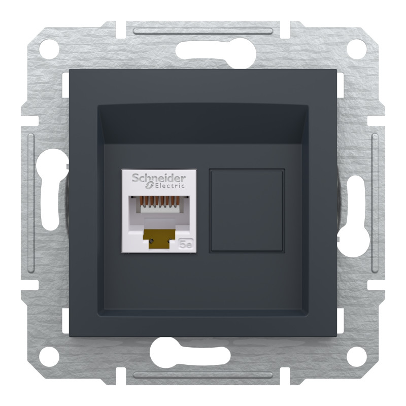 Розетка комп'ютерна RJ45 STP кат.5Е Asfora чорна ABS [EPH5000171] Шнейдер Електрік