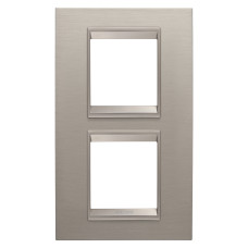 Рамка двухместная вертикальная Chorusmart LUX металл алюминий [GW16224XS] Gewiss