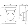 Розетка с заземлением основа 70х87мм IP54 синий [DIS5704061] ДКС Quadro