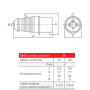 Силовая вилка 3P+N 32А 380В переносная IP44 красная [000000428] YHT-024 CNC