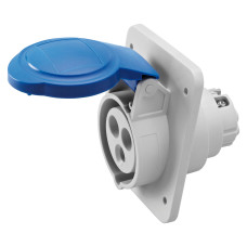 Силовая розетка 2P+E 16А 230В встраиваемая IP44 синяя [GW62205H] IEC 309 HP GEWISS