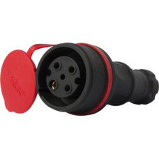 Силовая розетка 3P+N 32А 400В переносная каучук IP44 черная [s9100033] E.NEXT e.socket.rubber.071.32
