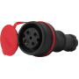Силовая розетка 3P+N 32А 400В переносная каучук IP44 черная [s9100033] E.NEXT e.socket.rubber.071.32