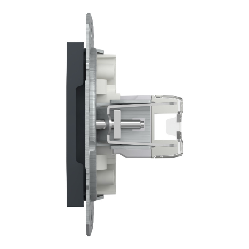 Розетка комп'ютерна RJ45 UTP кат.5Е Asfora чорна ABS [EPH4300171] Шнейдер Електрік
