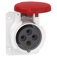 Силовая розетка 3P+E 16А 415В встраиваемая IP44 красная [PKY16G434] PratiKa Schneider Electric