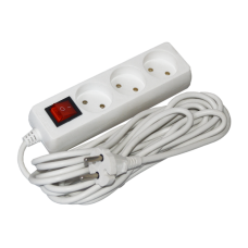Удлинитель с выключателем 5м 3 гнезда 2Р IP20 [WYP10-06-03-05-S-N-U] STANDART UEC