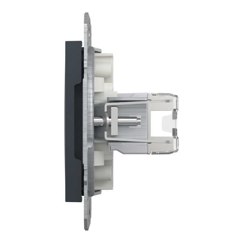 Розетка комп'ютерна RJ45 STP кат.5Е Asfora чорна ABS [EPH5000171] Шнейдер Електрік