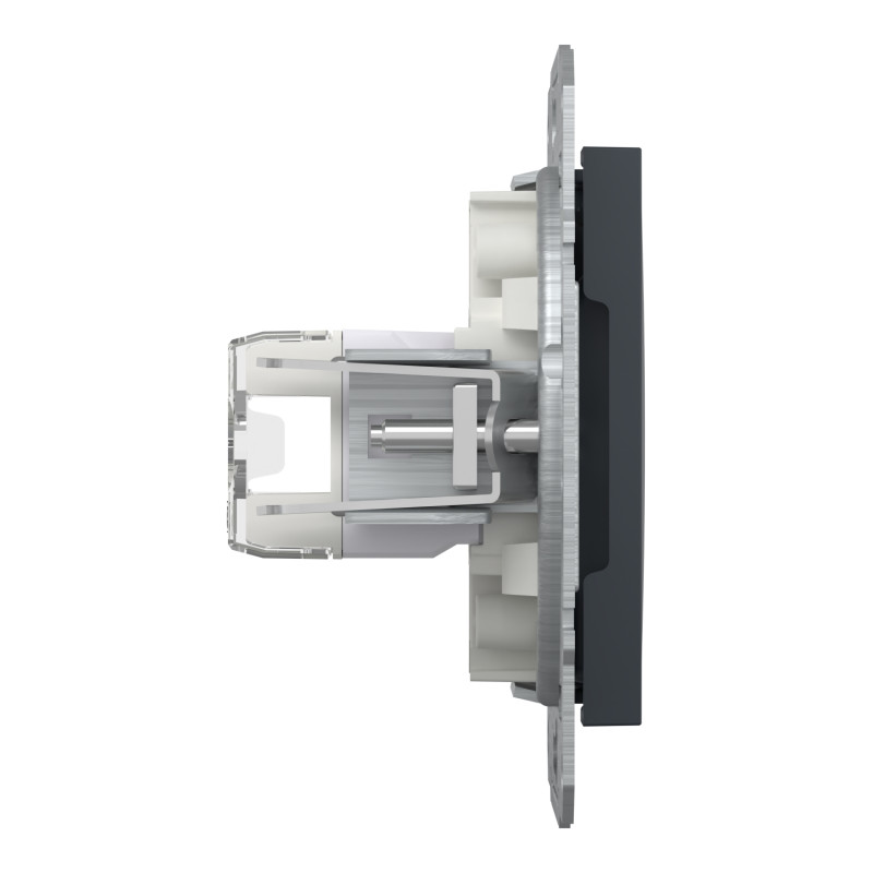 Розетка комп'ютерна RJ45 STP кат.5Е Asfora чорна ABS [EPH5000171] Шнейдер Електрік
