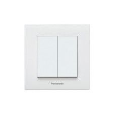 Выключатель двухклавишный Karre Plus 55 с рамкой ABS белый [WDTC90092WH-UA1] Panasonic