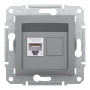 Розетка комп'ютерна RJ45 UTP кат.6 Asfora сталь ABS [EPH4700162] Шнейдер Електрік