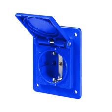 Розетка с заземлением основа 70х87мм IP54 синий [DIS5704061] ДКС Quadro