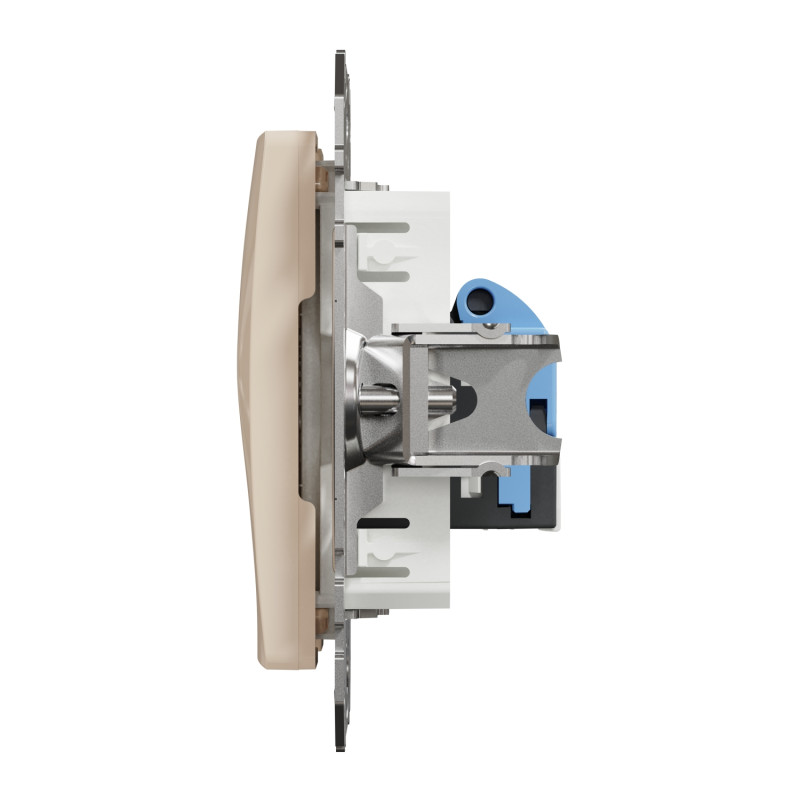 Компютерна розетка RJ45 CAT6 UTP Бежевий 73х73х35mm ABS-UV [SDD112461] Sedna Design & Elements Schneider Electric