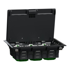 Лючок напольный 6 модулей 200x70x275мм пластик [INS52122] Unica System+ Schneider Electric
