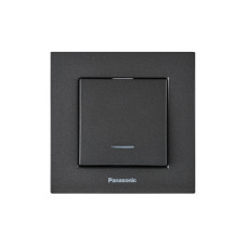 Выключатель одноклавишный с подсветкой Karre Plus 55 с рамкой ABS дымчатый [WDTC90022DG-UA1] Panasonic