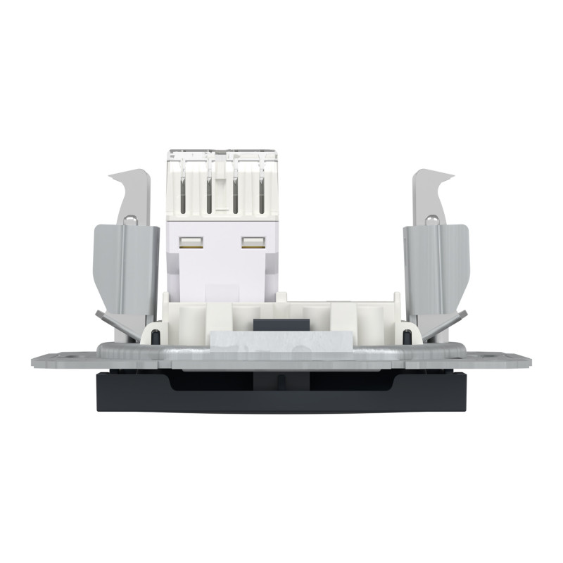 Розетка комп'ютерна RJ45 STP кат.5Е Asfora чорна ABS [EPH5000171] Шнейдер Електрік