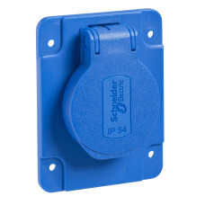 Силовая розетка 2P+E 16А 250В встраиваемая IP54 синяя [PKS62B] Mureva Schneider Electric