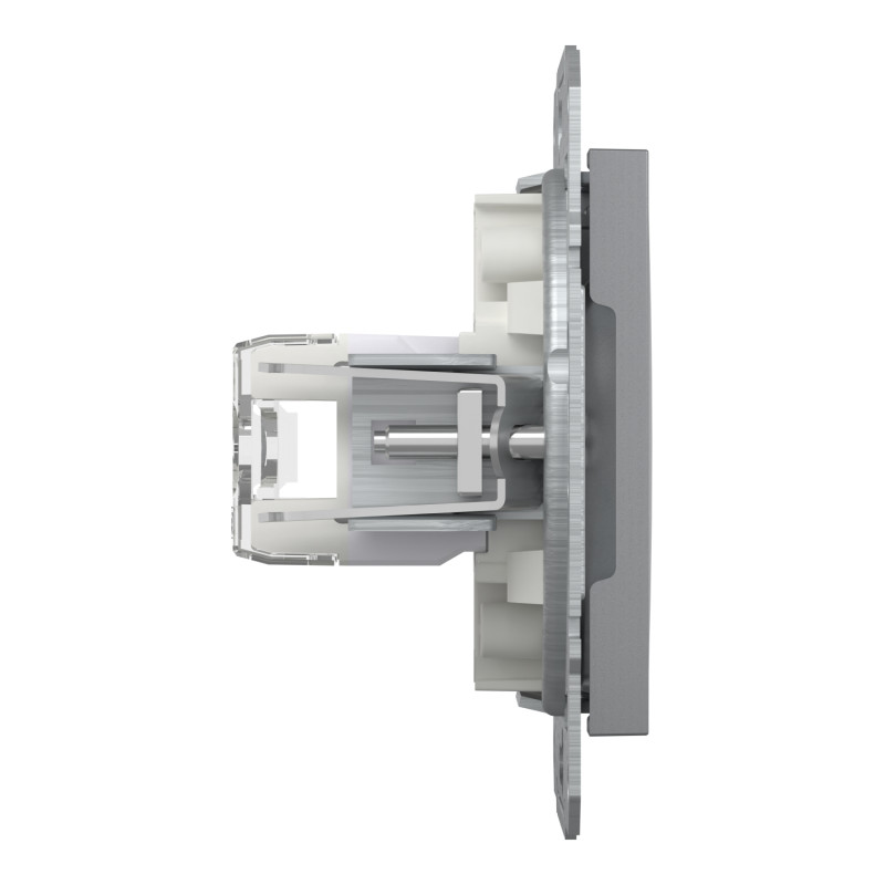 Розетка комп'ютерна RJ45 UTP кат.6 Asfora сталь ABS [EPH4700162] Шнейдер Електрік