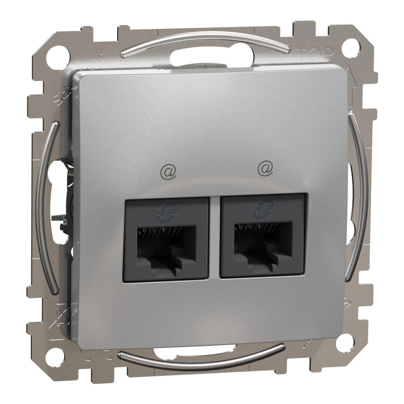 Два роз'єми RJ45 кат.5E UTP алюміній [SDD113452] ABS-UV Sedna Design&Element Шнейдер Електрік