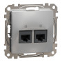 Два роз'єми RJ45 кат.5E UTP алюміній [SDD113452] ABS-UV Sedna Design&Element Шнейдер Електрік