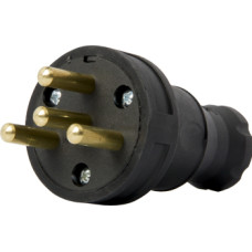 Силовая вилка 3P+N 25А 250В переносная каучук IP44 черная [s9100028] E.NEXT e.plug.rubber.030.25