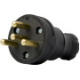 Силова вилка 3P+N 25А 250В переносна каучук IP44 чорна [s9100028] E.NEXT e.plug.rubber.030.25