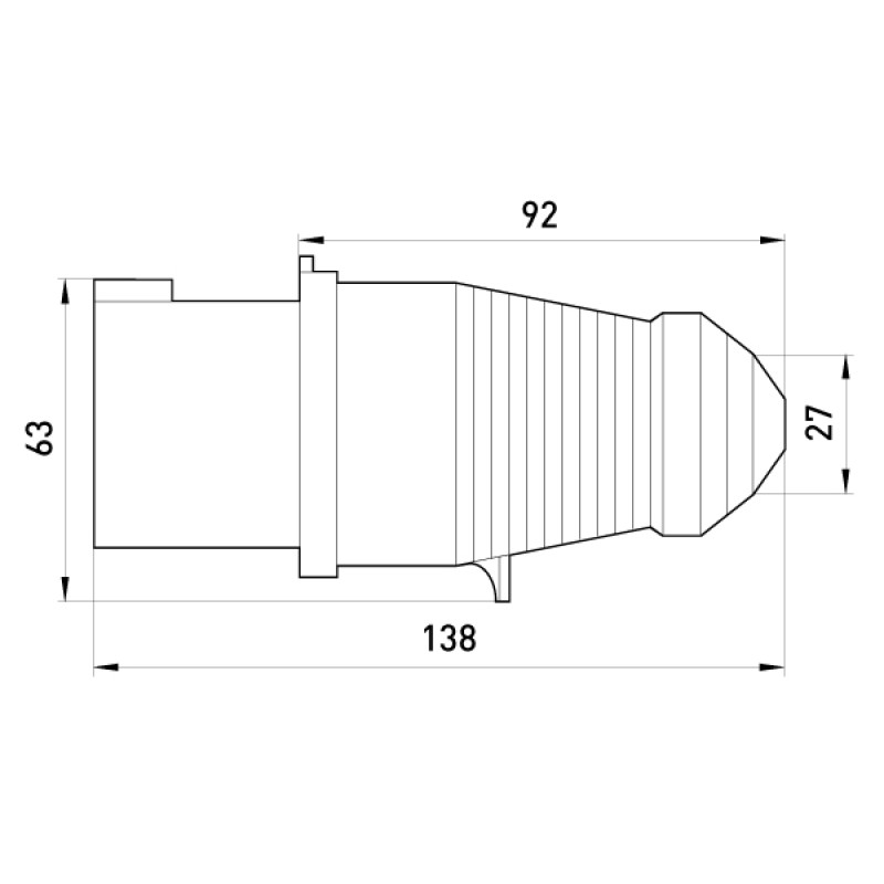 Силовая вилка 2P+PE 32А 230В переносная IP44 синяя [p011002] E.NEXT e.plug.pro.3.32
