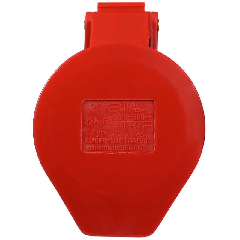 Силовая розетка 3P+N+PE 32А 400В переносная IP44 красная [A0080020006] ГП (225) АСКО