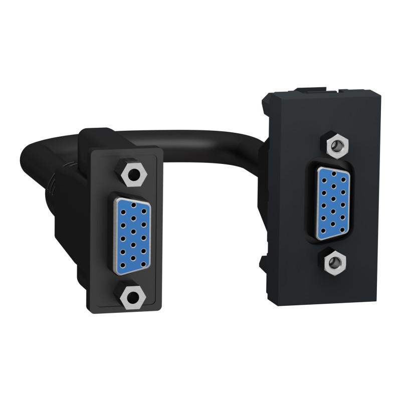 Розетка HD15 female (VGA) 1 модуль антрацит [NU343254] ABS-UV Unica New Шнейдер Электрик