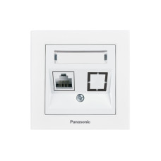 Компьютерная розетка RJ45 кат.5е Karre Plus 55 белая ABS [WDTC94212WH-UA1] Panasonic