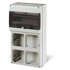 Корпус 16 модулей 4 поста основа 136х125мм IP66 328x550x140мм серый [DIS6725416] Quadro ДКС
