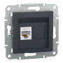 Розетка комп'ютерна RJ45 UTP кат.5Е Asfora чорна ABS [EPH4300171] Шнейдер Електрік
