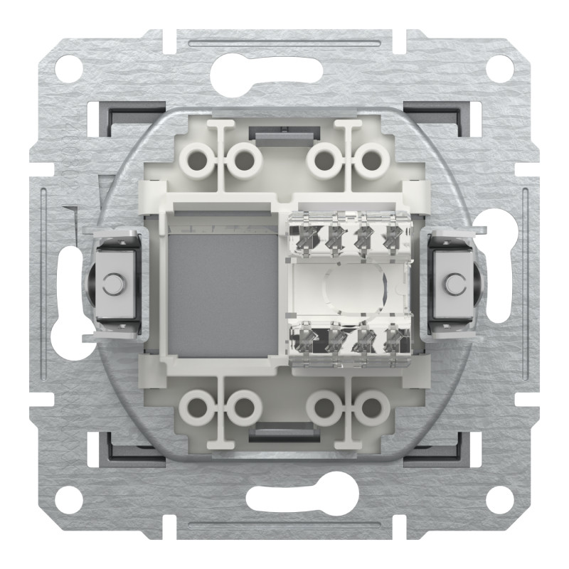 Розетка комп'ютерна RJ45 UTP кат.6 Asfora сталь ABS [EPH4700162] Шнейдер Електрік