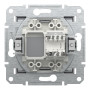 Розетка комп'ютерна RJ45 UTP кат.6 Asfora сталь ABS [EPH4700162] Шнейдер Електрік