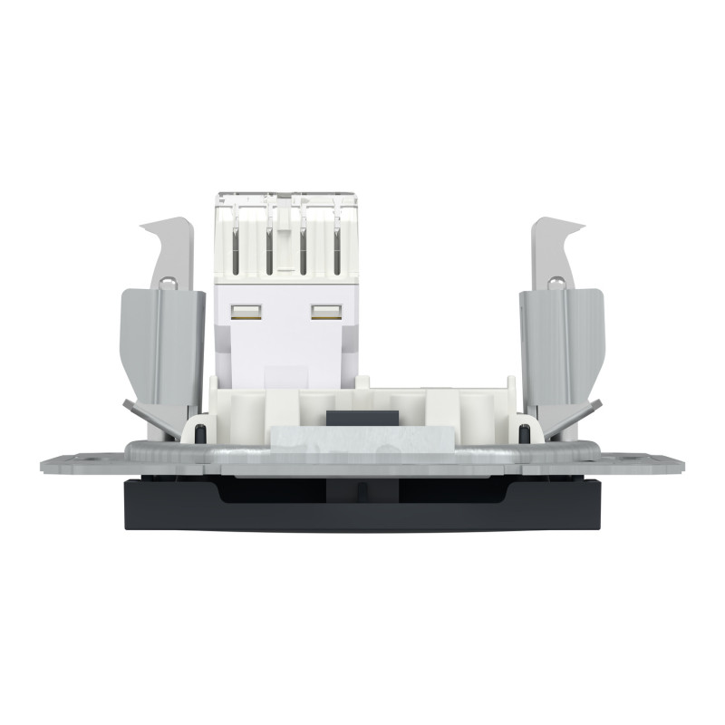 Розетка комп'ютерна RJ45 UTP кат.5Е Asfora чорна ABS [EPH4300171] Шнейдер Електрік