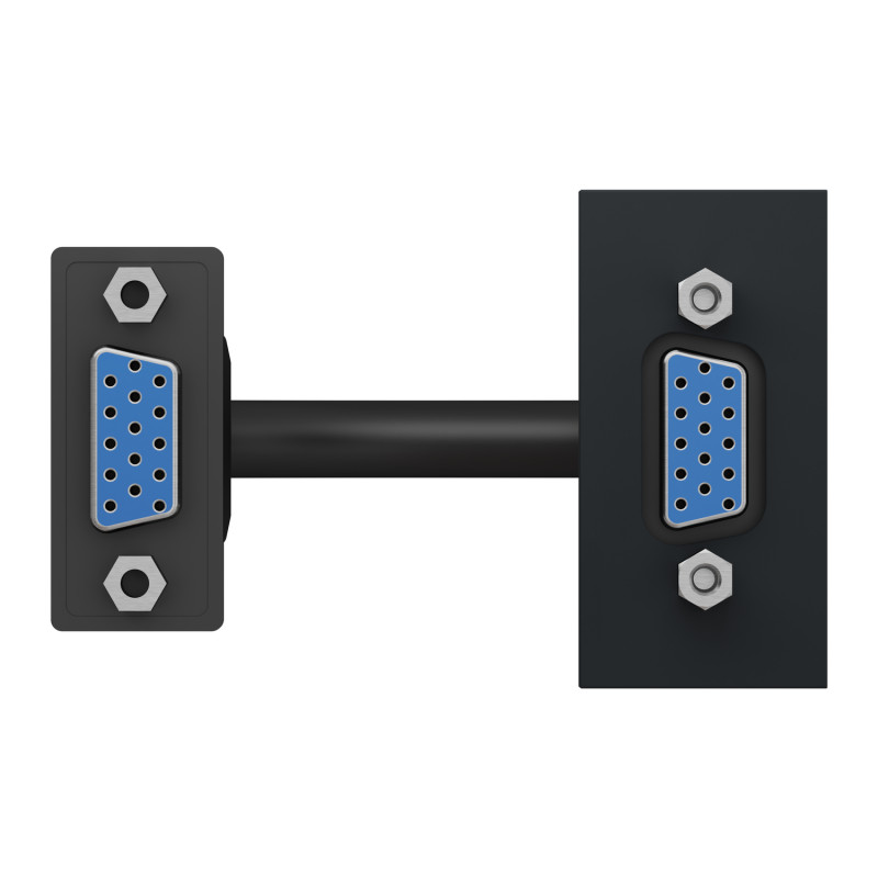 Розетка HD15 female (VGA) 1 модуль антрацит [NU343254] ABS-UV Unica New Шнейдер Электрик