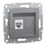 Розетка комп'ютерна RJ45 UTP кат.6 Asfora сталь ABS [EPH4700162] Шнейдер Електрік