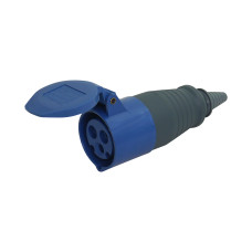 Силовая розетка 2P+PE 16А 230В переносная IP44 синяя [HPC-S213-016-3-IP44-U] UEC