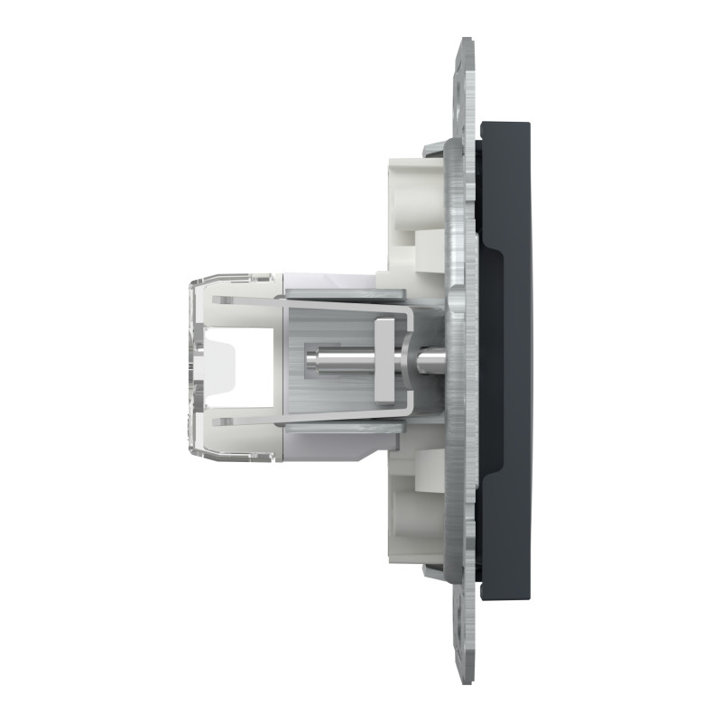 Розетка комп'ютерна RJ45 UTP кат.5Е Asfora чорна ABS [EPH4300171] Шнейдер Електрік
