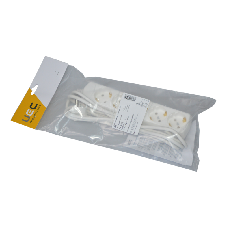 Подовжувач 3м 5 гнізд 2Р+PЕ IP20 [WYP10-10-05-03-G-G-U] ECO UEC