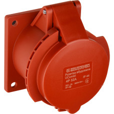 Силовая розетка 3P+PE 32А 415В встраиваемая IP44 полиамид красная [A0080010161] UCombi АСКО