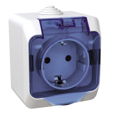 Розетка с прозрачной защитной крышкой IP44 белая [WDE000543] PA6 FR850 Cedar Plus Шнейдер Электрик