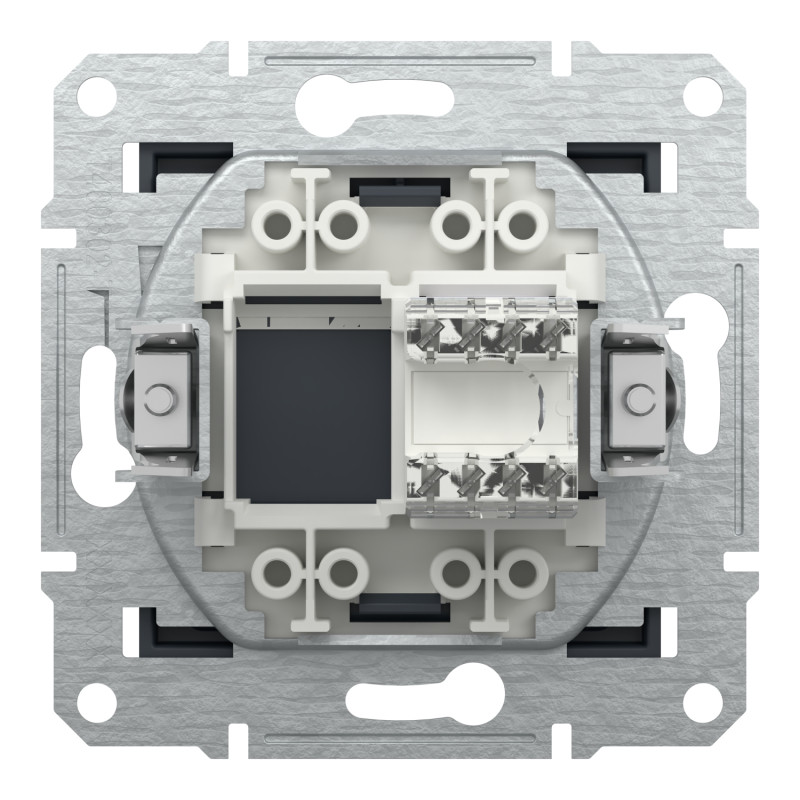 Розетка комп'ютерна RJ45 UTP кат.5Е Asfora чорна ABS [EPH4300171] Шнейдер Електрік