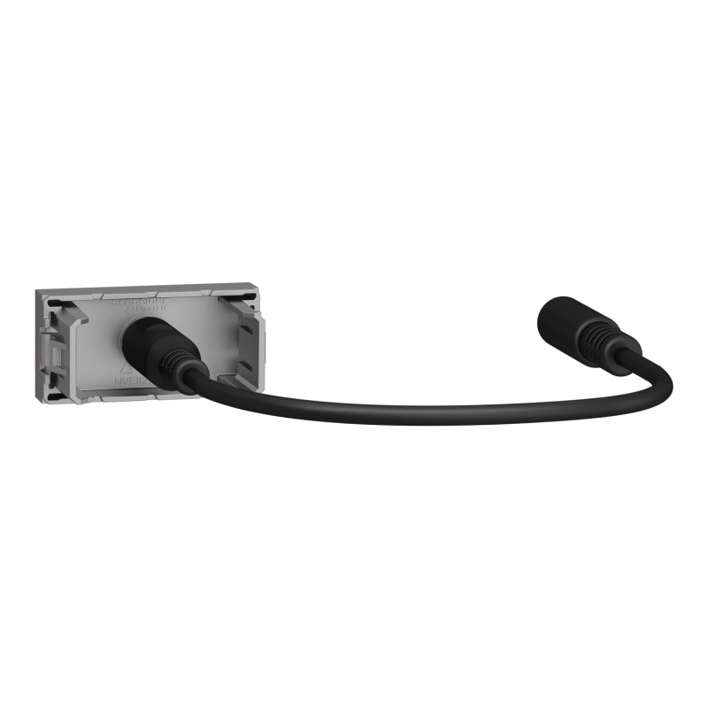 Розетка Minijack 1 модуль алюминий [NU343330] ABS-UV Unica New Шнейдер Электрик