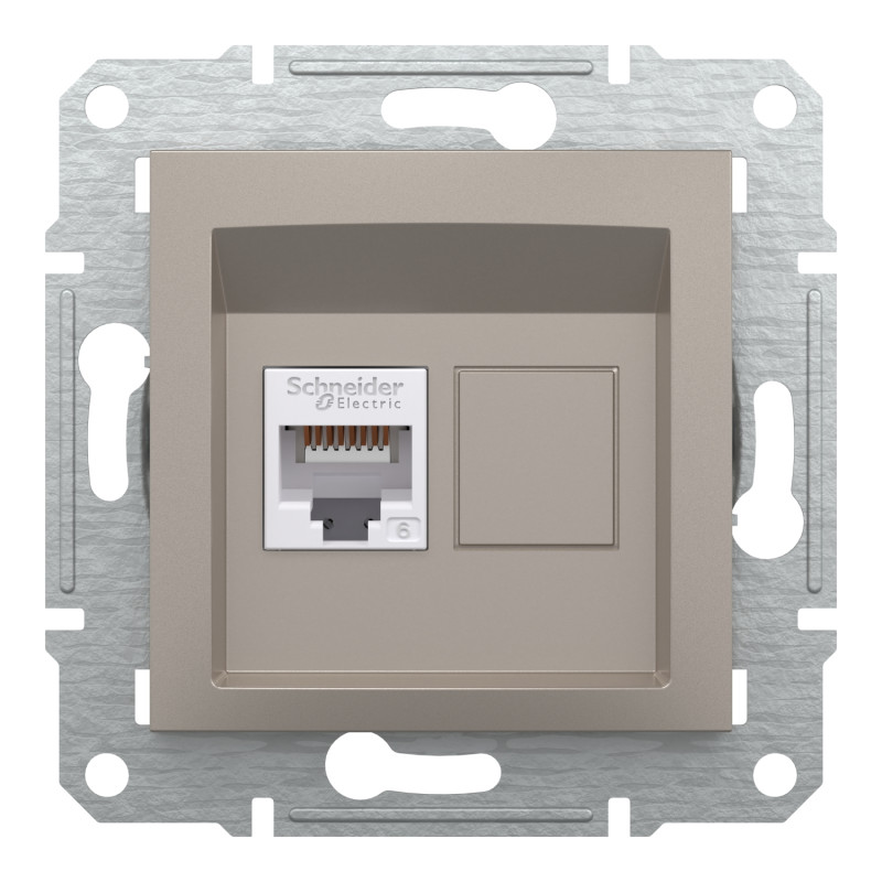 Розетка комп'ютерна RJ45 UTP кат.6 Asfora бронза ABS [EPH4700169] Шнейдер Електрік