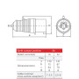 Силовая вилка 3P+N+PE 32А 380В переносная IP44 красная [000000432] YHT-025 CNC