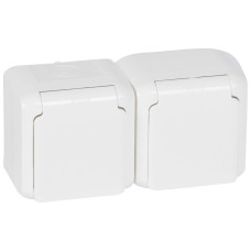 Розетка 2X2К+3 Forix со шторками IP44 Белый [782374] Legrand