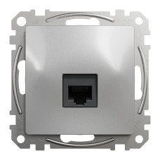 Компьютерная розетка RJ45 CAT6 UTP Алюминий 73х73х35mm ABS-UV [SDD113461] Sedna Design & Elements Schneider Electric