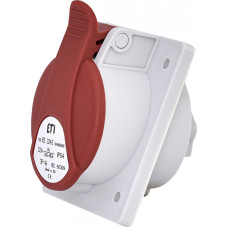 Силовая розетка 3P+PE 32А 400В встраиваемая IP54 красная [4482080] EE-3243 ETI