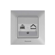 Компьютерная розетка RJ45 кат.6е Arkedia Slim серебряная ABS [WNTC04052SL-UA1] Panasonic
